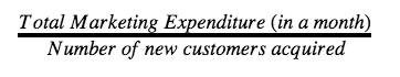 Dépenses marketing totales (en un mois)Nombre de nouveaux clients acquis