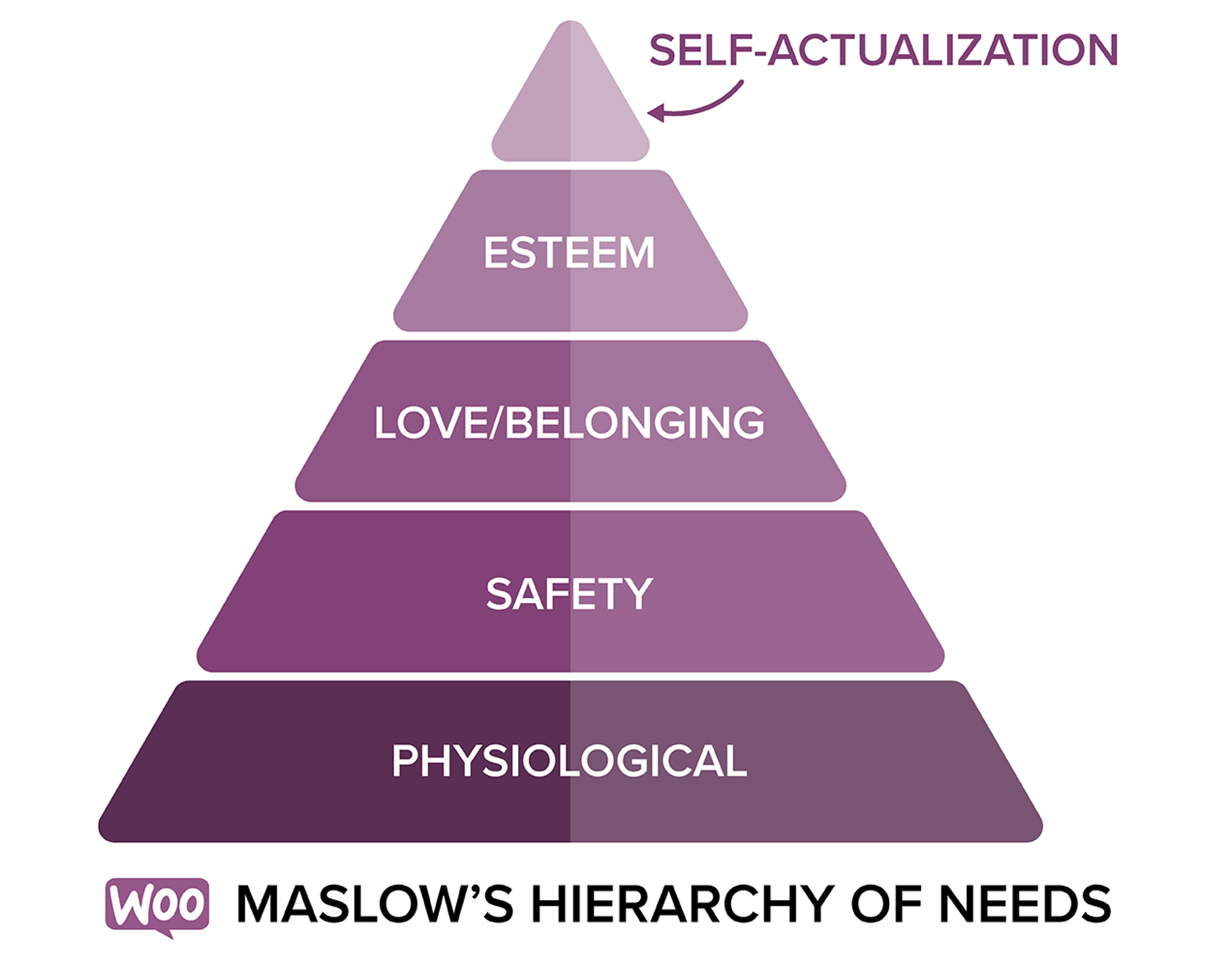 Hiérarchie des besoins de Maslow, qui décrit les besoins de vos clients.