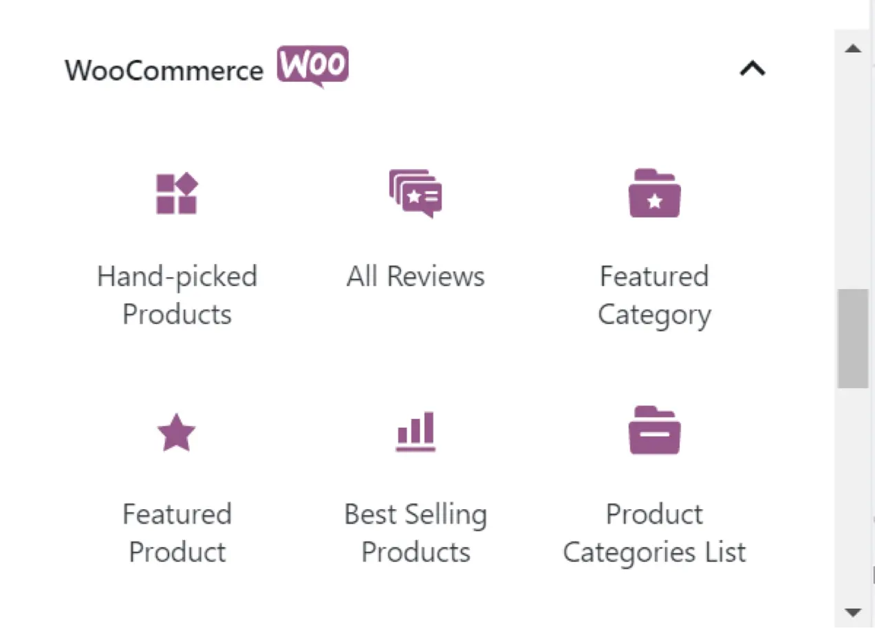 WooCommerce Block-Optionen