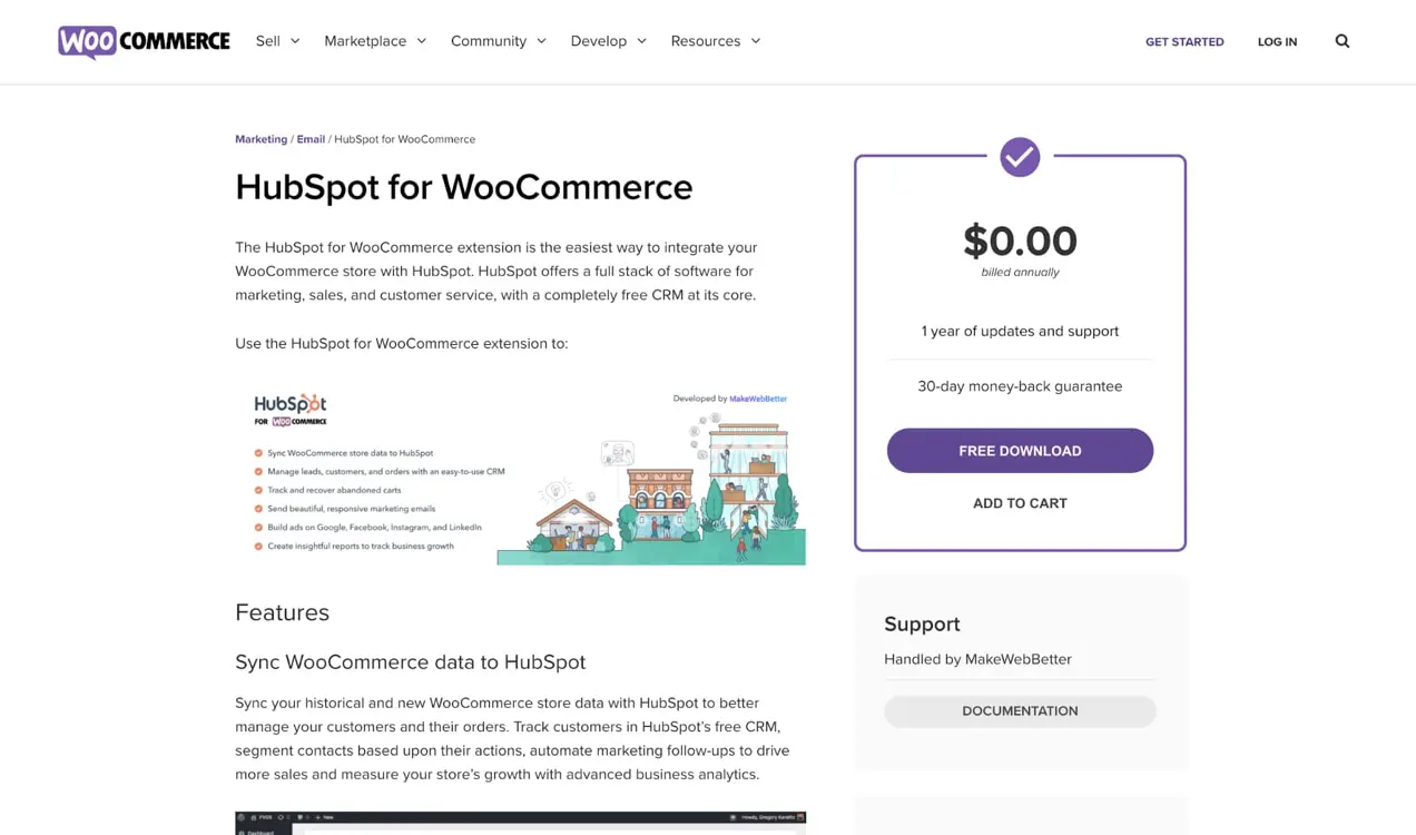 Расширение HubSpot для WooCommerce