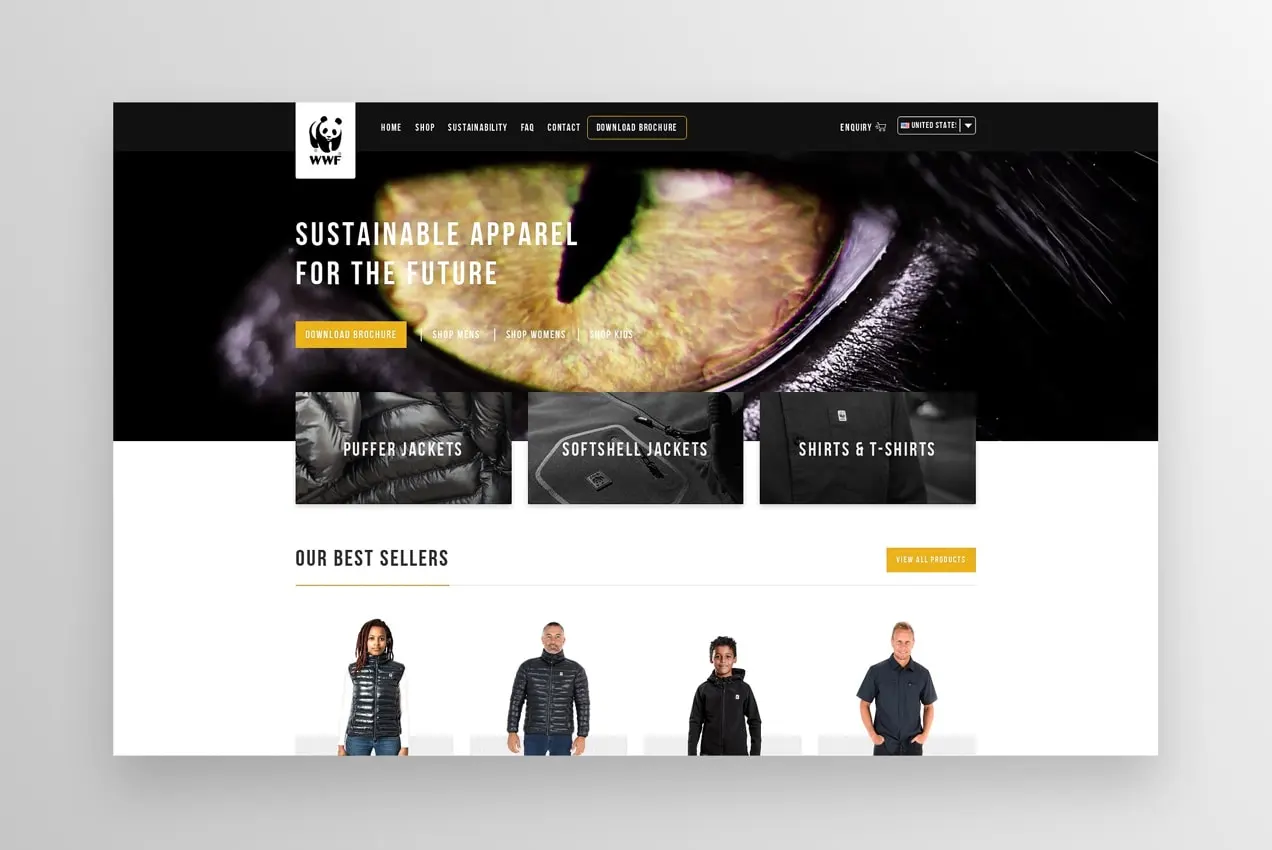 World Wildlife Fund-Shop mit Produktlisten