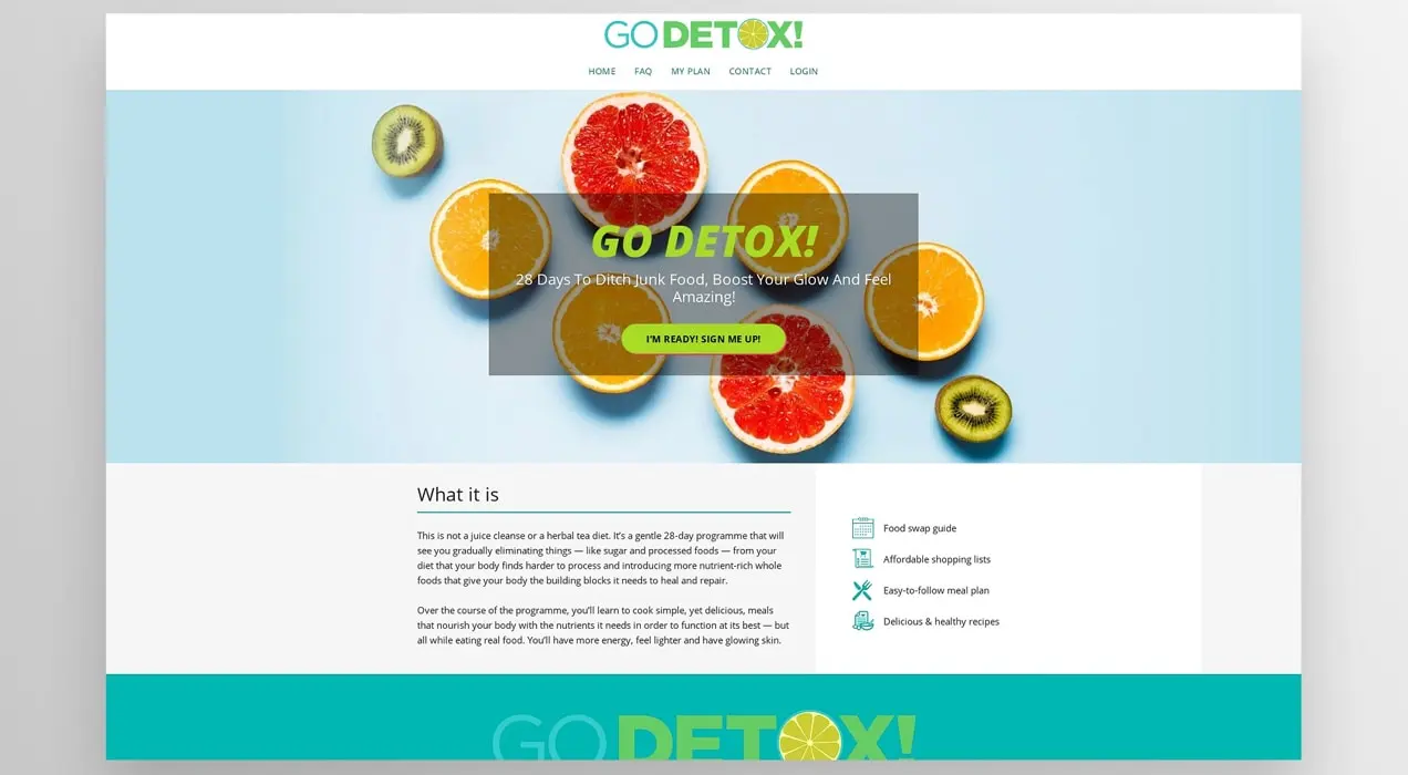 Buka situs web keanggotaan Detox