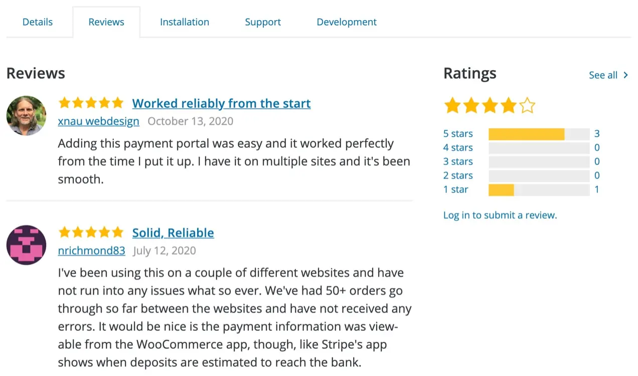 ulasan untuk Pembayaran WooCommerce
