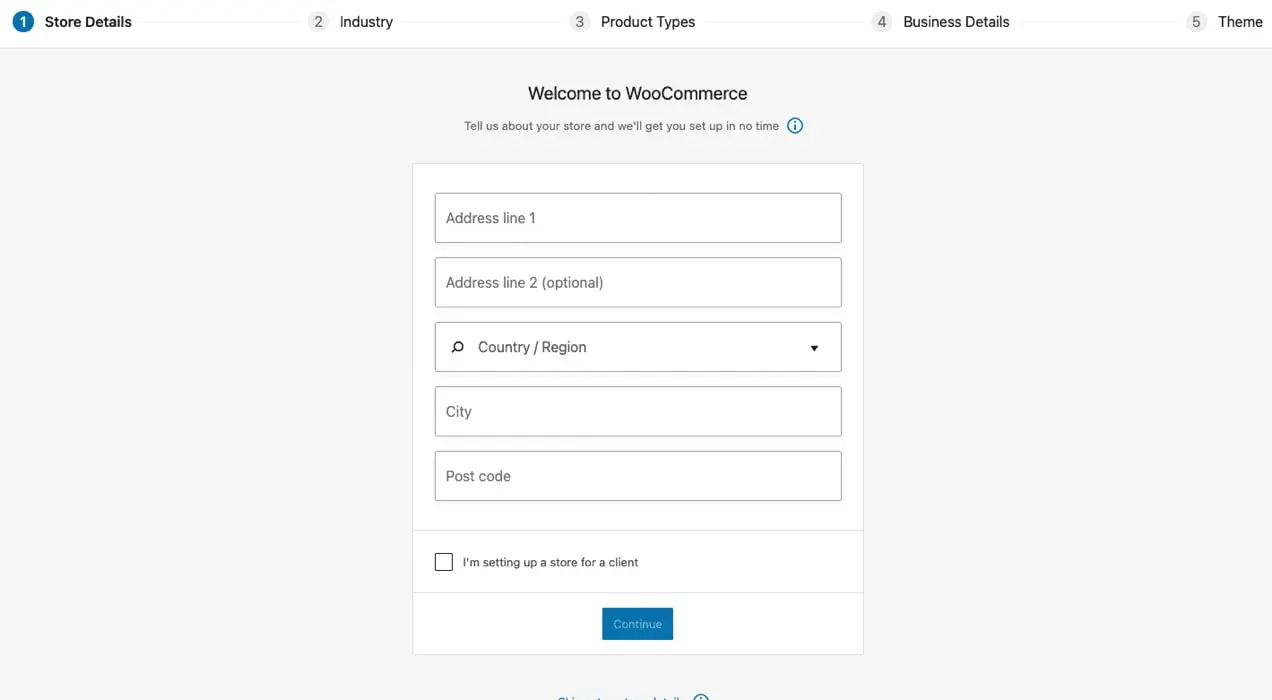 วิซาร์ดการตั้งค่า WooCommerce ที่ใช้งานง่าย