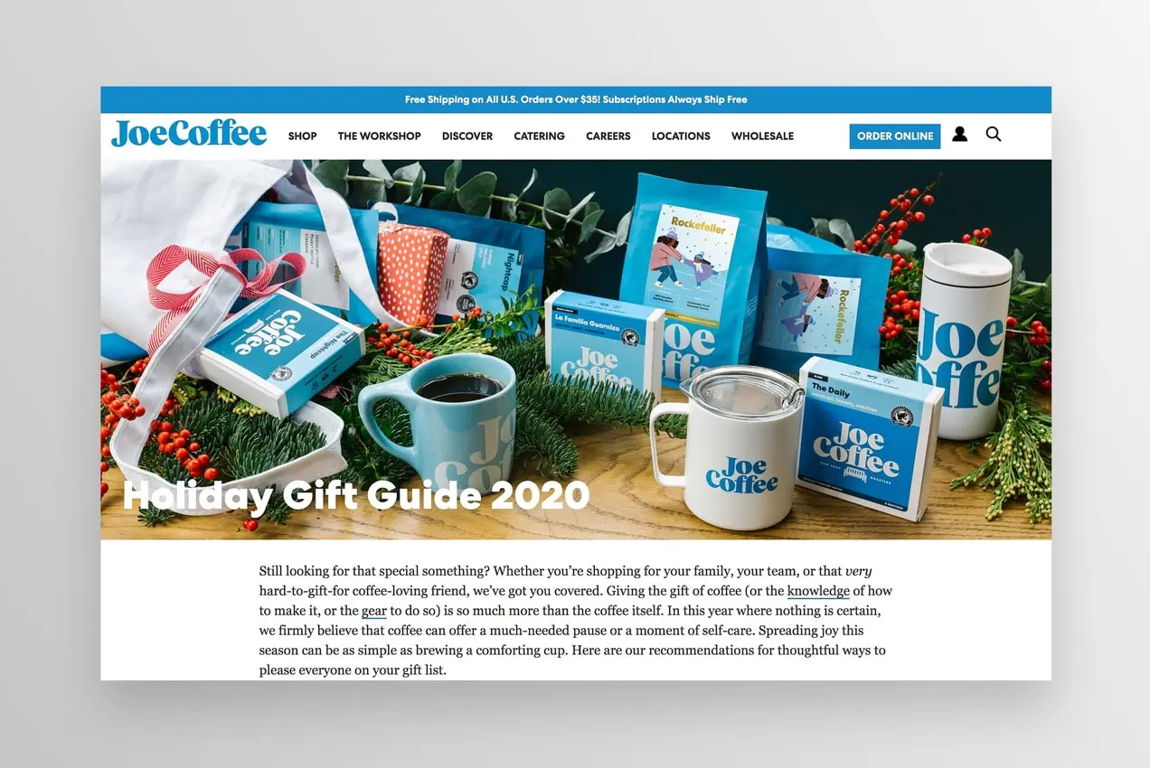 Weihnachtsgeschenkführer von Joe Coffee Company