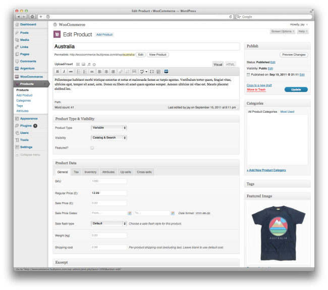 Pulpit nawigacyjny produktu od WooCommerce 1.0