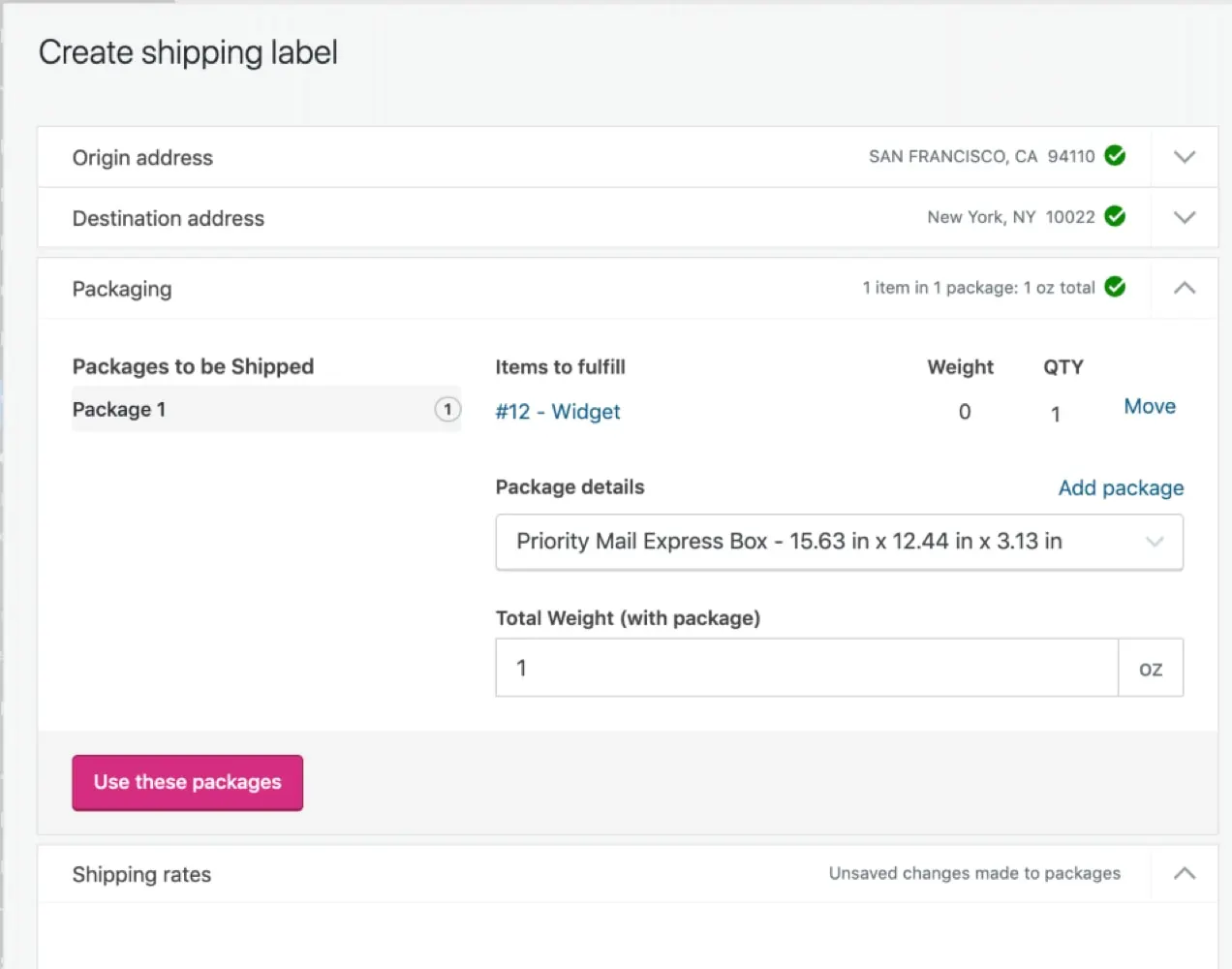 membeli label pengiriman di WooCommerce