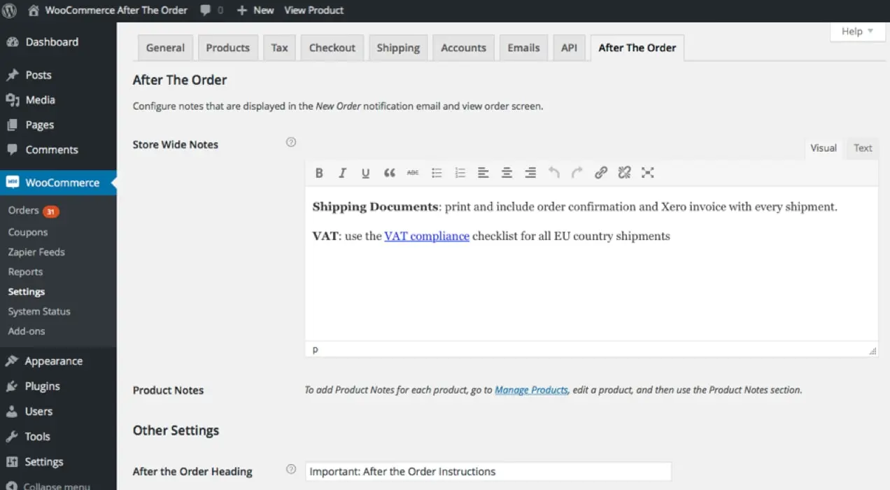 WooCommerceでの注文通知後