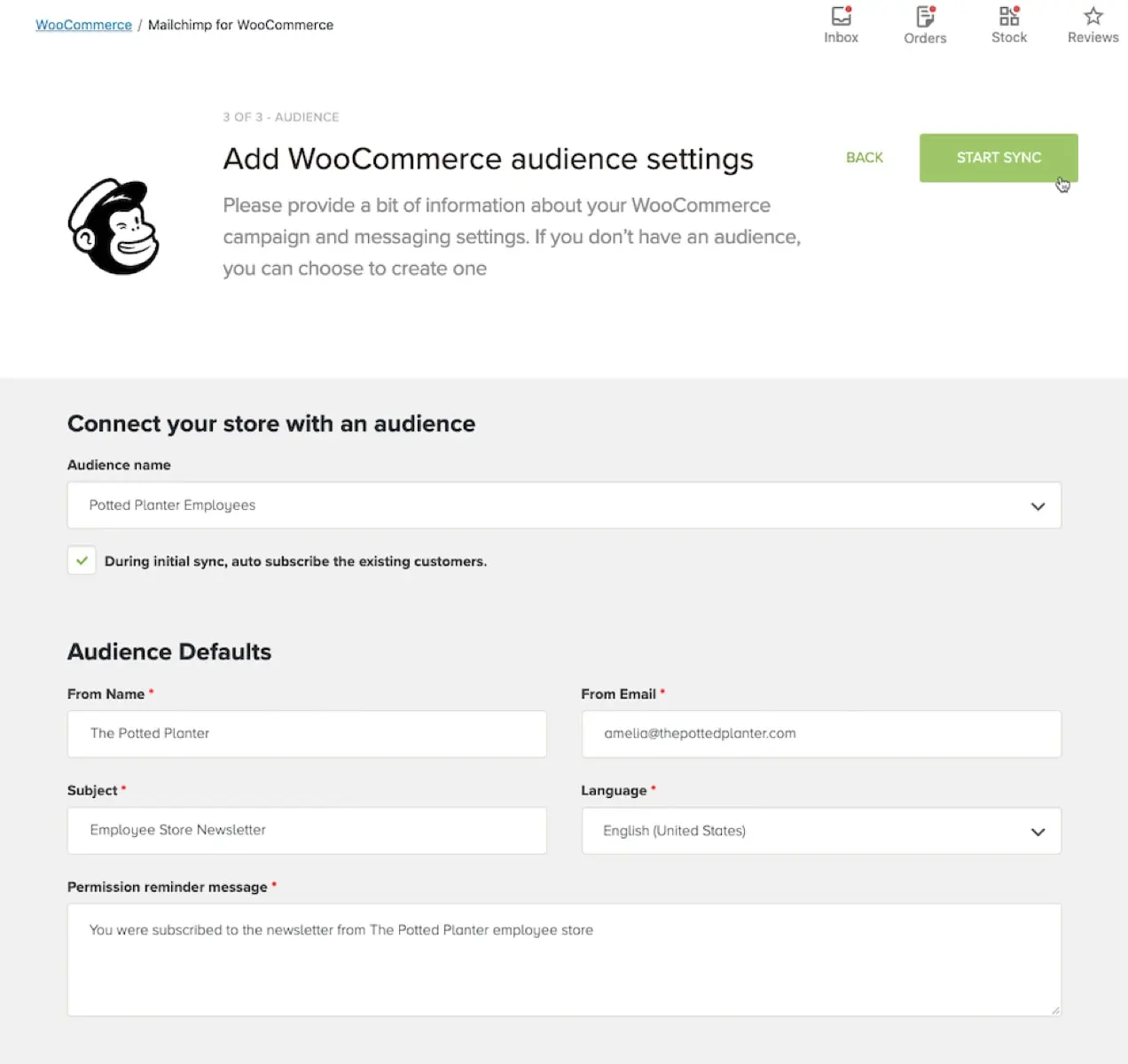 добавление аудитории WooCommerce в Mailchimp