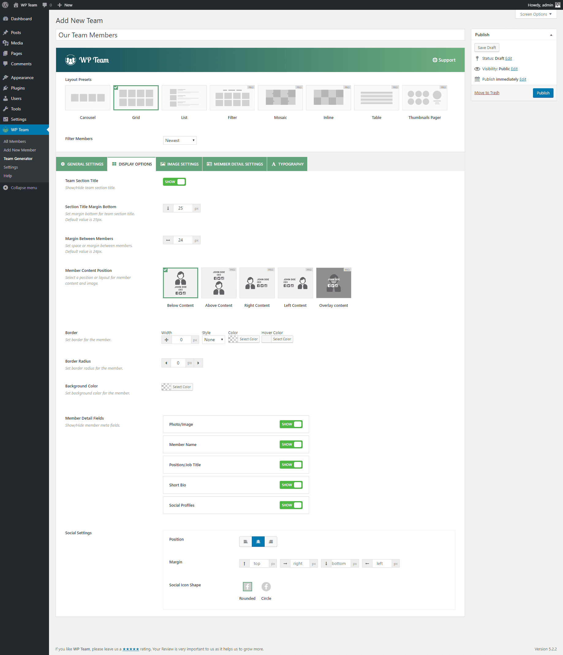 Generador de miembros del equipo