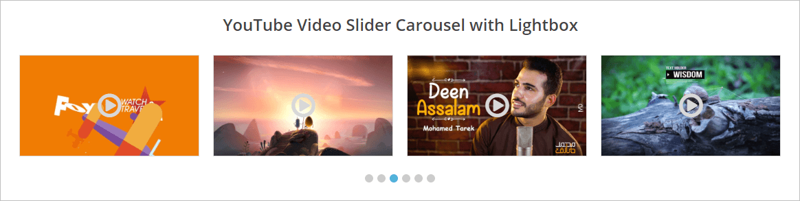 Slider video YouTube receptiv