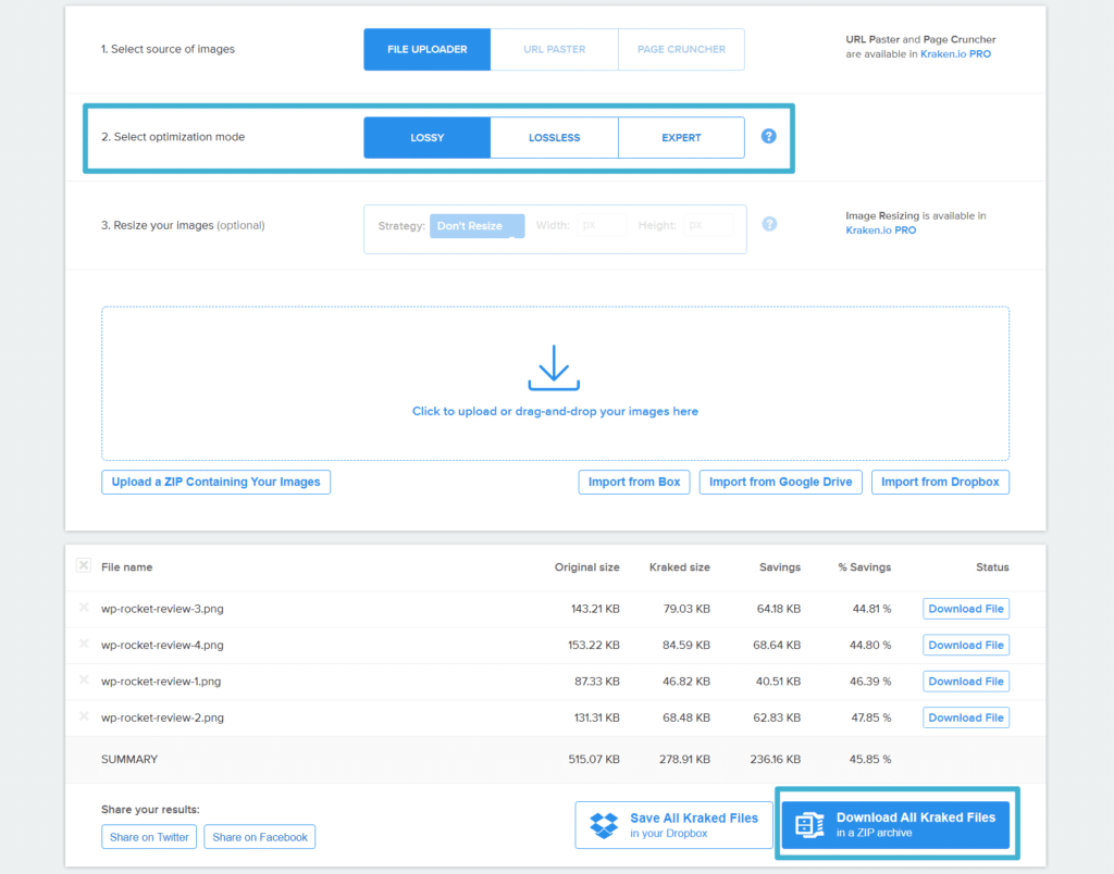 Cum să redimensionați și să comprimați mai multe imagini online cu site-uri web - Pasul 2