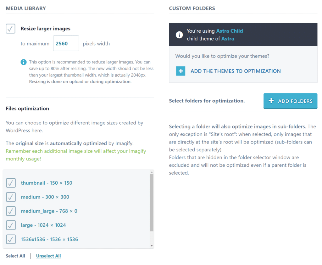 Redimensionar imágenes y miniaturas - Imagify