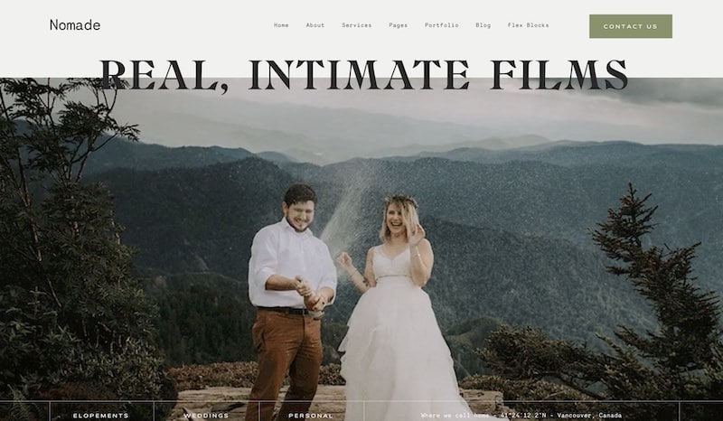 Nomade — лучшие темы WordPress для фотографов