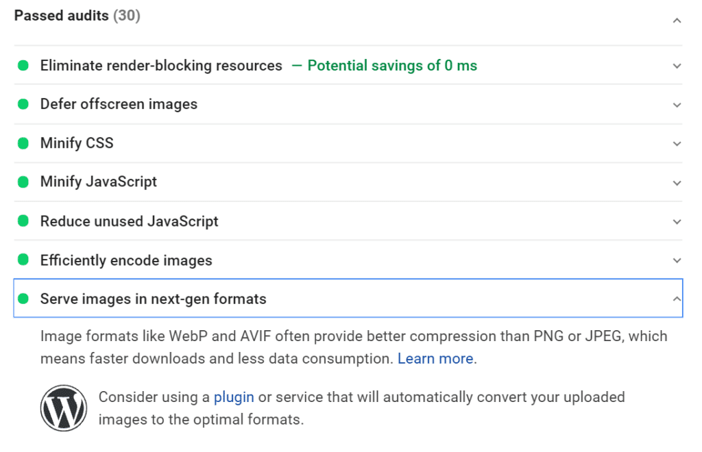 การตรวจสอบ PSI สำหรับอิมเมจ WebP