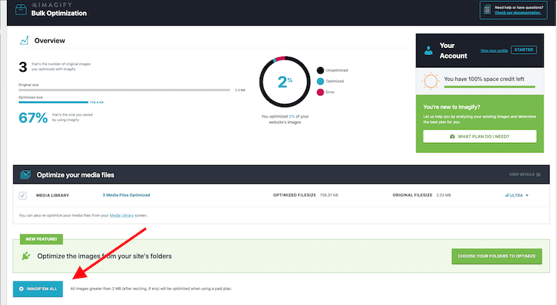 Otimizando suas imagens em massa - Fonte: Imagify