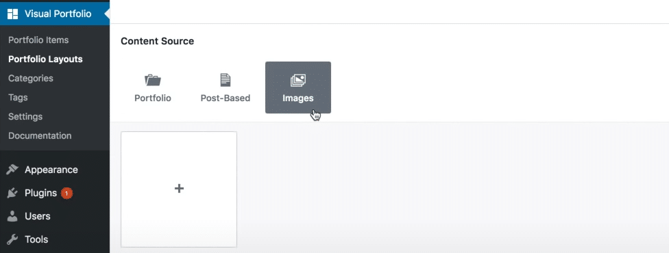 Menambahkan gambar di plugin Portofolio Visual