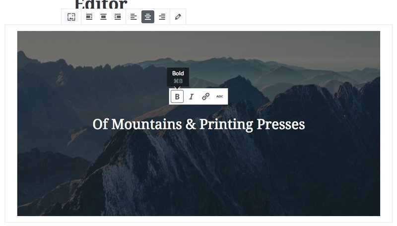 Editando el texto en Gutenberg