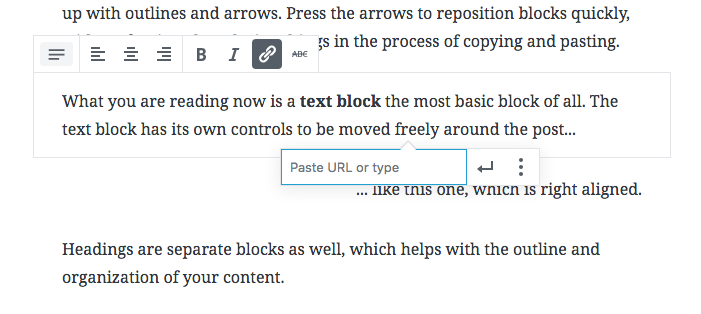 Dodawanie linku do tekstu w Gutenberg