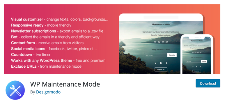 Plug-in de mode de maintenance WP