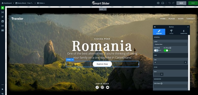 Editor de diapozitive în Smart Slider