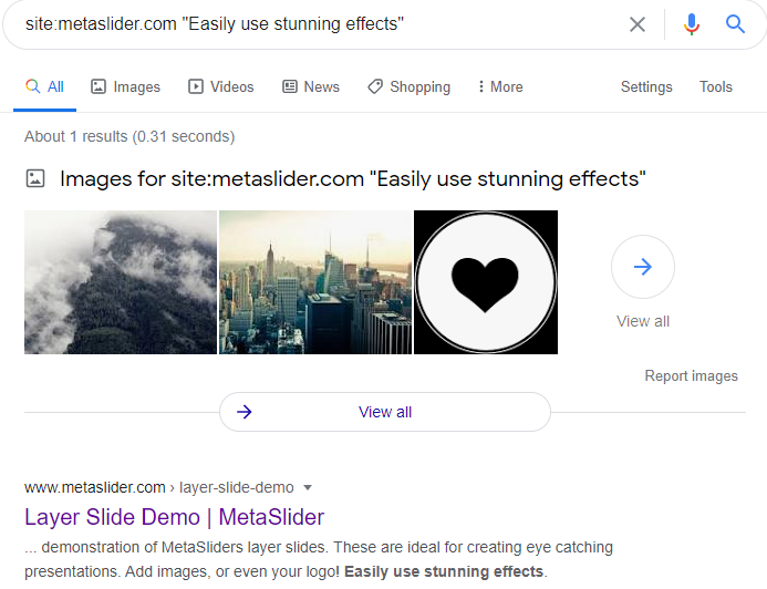 搜索引擎可以讀取 Meta Slider 的內容