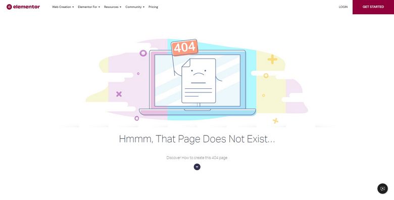 Page Elementor WordPress 404