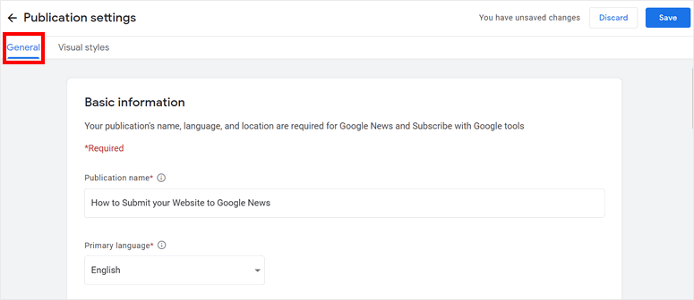 set-basic-information-google-news - IsItWP - 免费的 WordPress 主题检测器 set-basic-information-google news