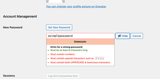 WordPress'te parola zorlaması Password enforcement in WordPress