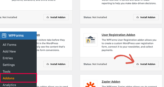 Kullanıcı kaydı eklentisi User registration addon