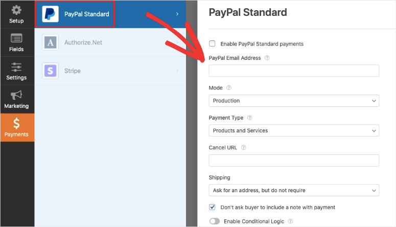pengaturan paypal di wpforms - IsItWP - Detektor Tema WordPress Gratis form to fill out paypal details