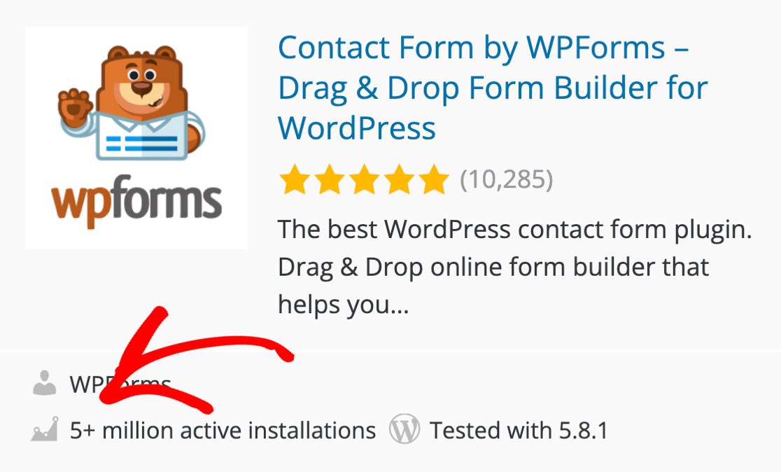 WPForms 5 milioane de instalări active