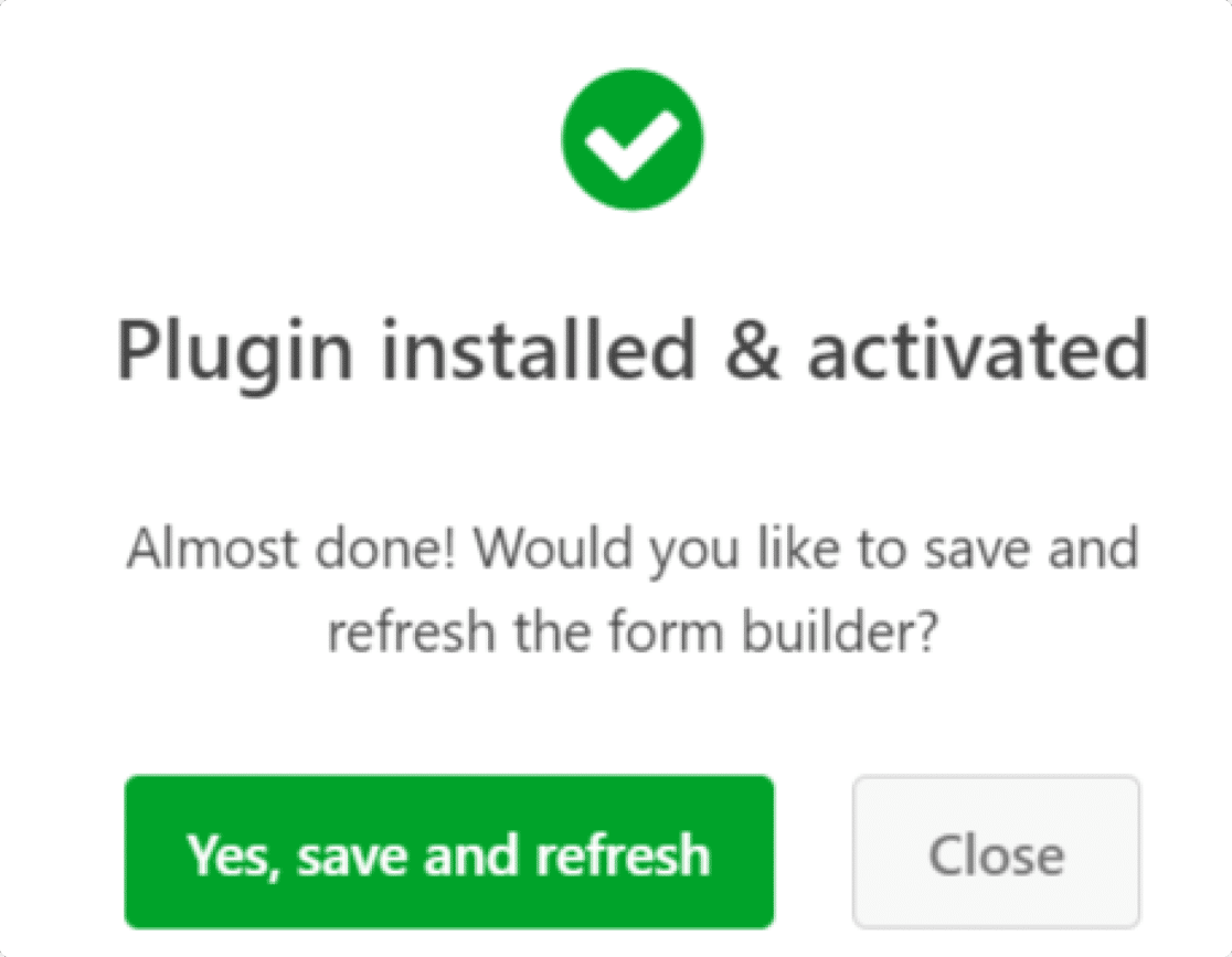 instalação do plugin bem sucedida