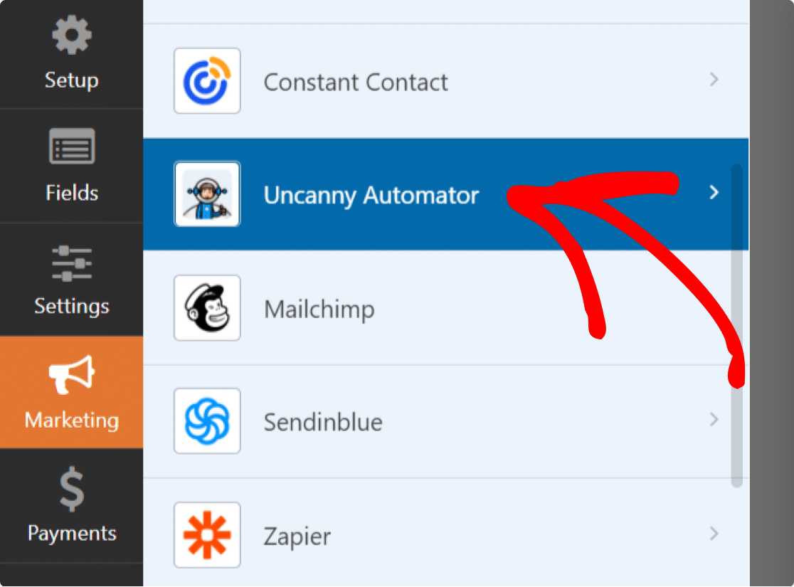 Integração do Uncanny Automator com WPForms