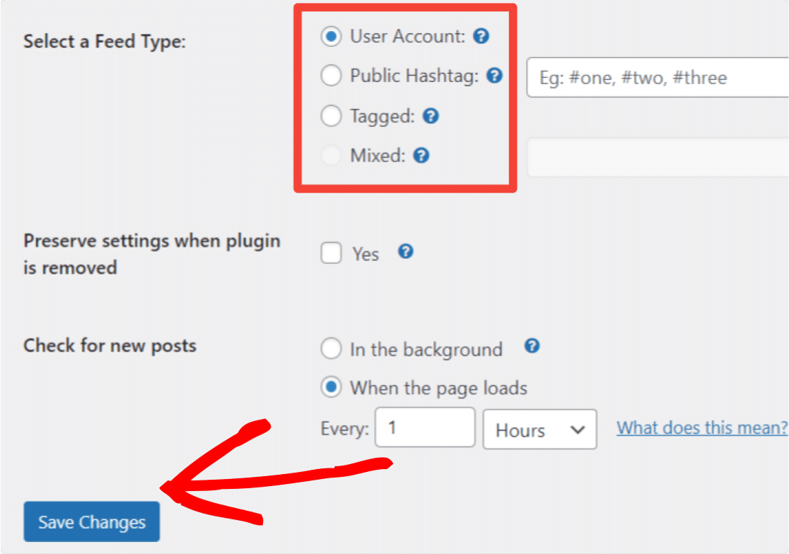 เนื้อหา Instagram ที่จะแสดง