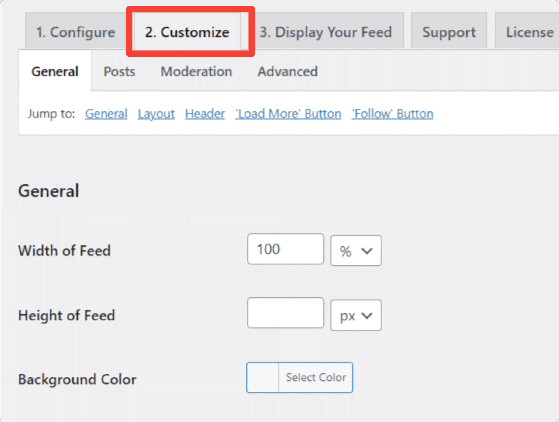 ajustes generales de personalización