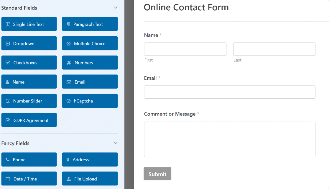 configuração do construtor de formulários wpforms