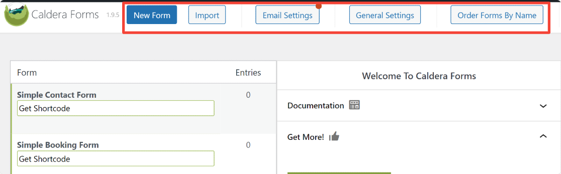 interface de formulários de caldeira