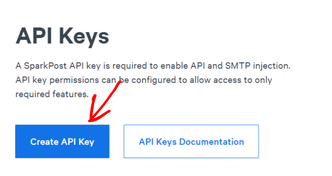 สร้างคีย์ api ของ sparkpost