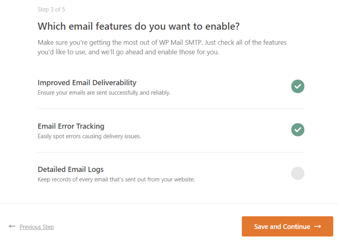 fitur email dari wp mail smtp