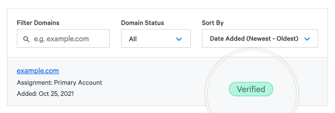 domínio verificado sparkpost