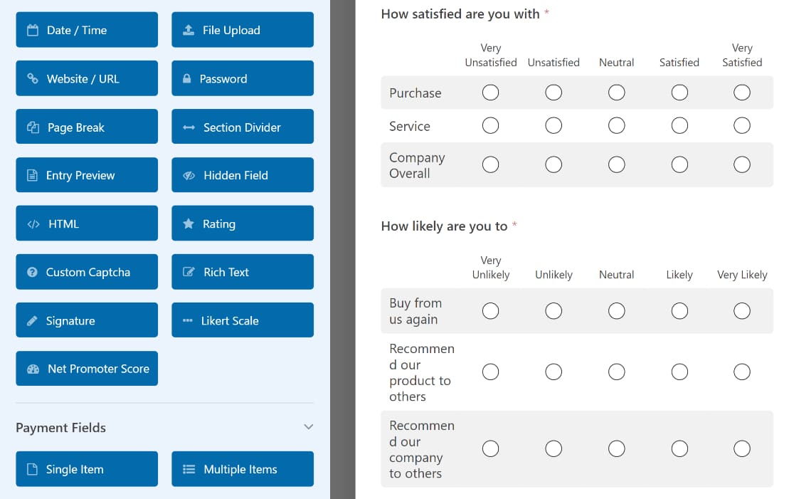 formular de sondaj wpforms