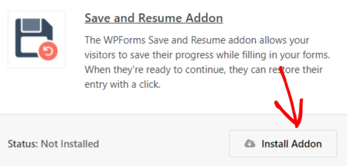 instale o link addon salvar e retomar para salvar o progresso do formulário wordpress