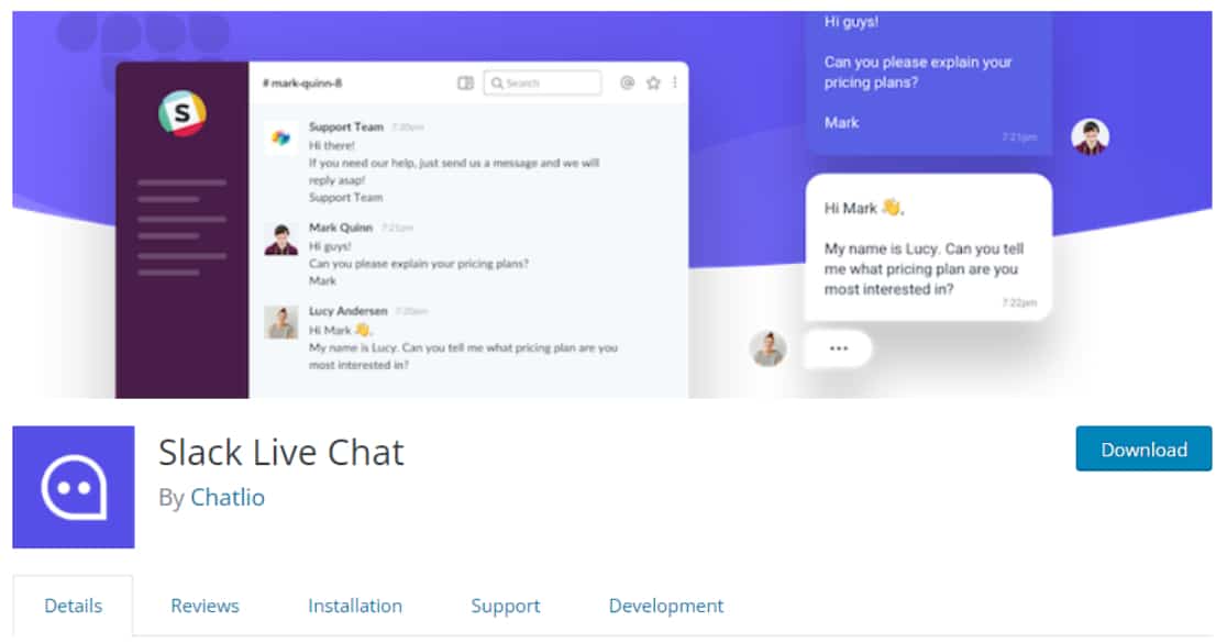 chat ao vivo do slack integração do slack