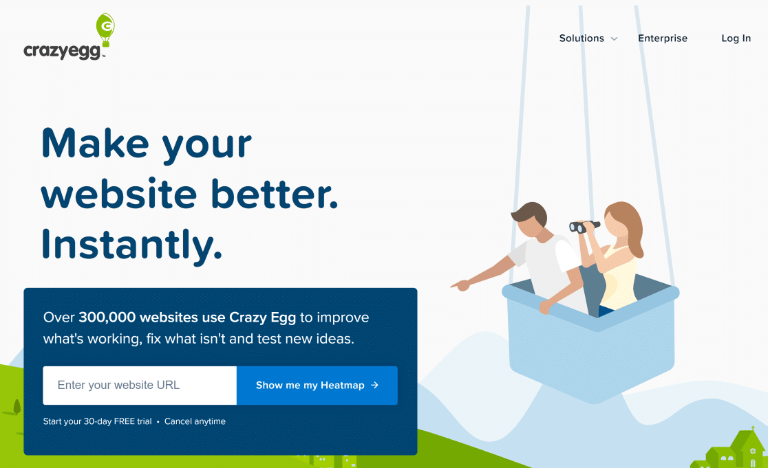 Crazy Egg para rastreamento de comportamento do usuário