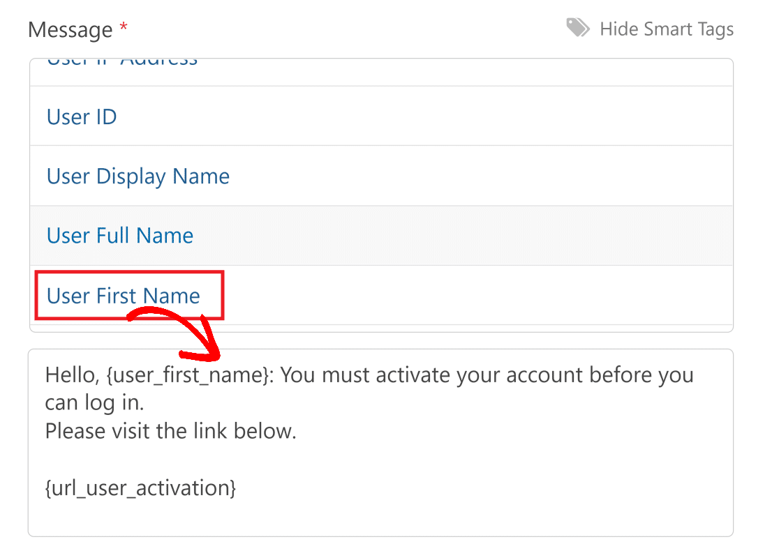 e-mail dostosowany za pomocą inteligentnego tagu