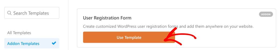 Modello di modulo di registrazione utente