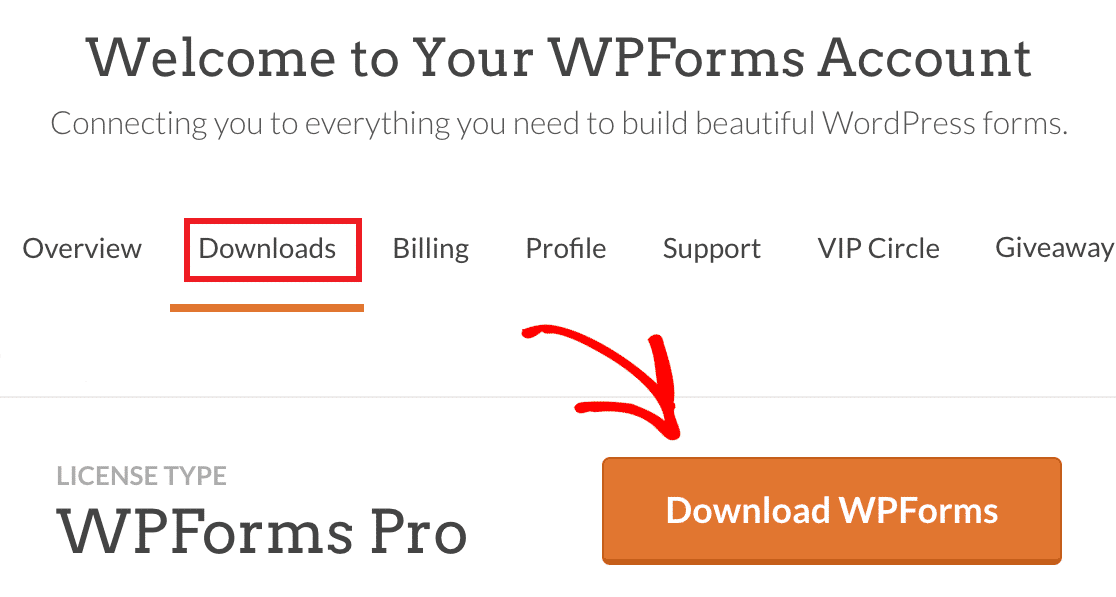 Scarica il pulsante WPForms