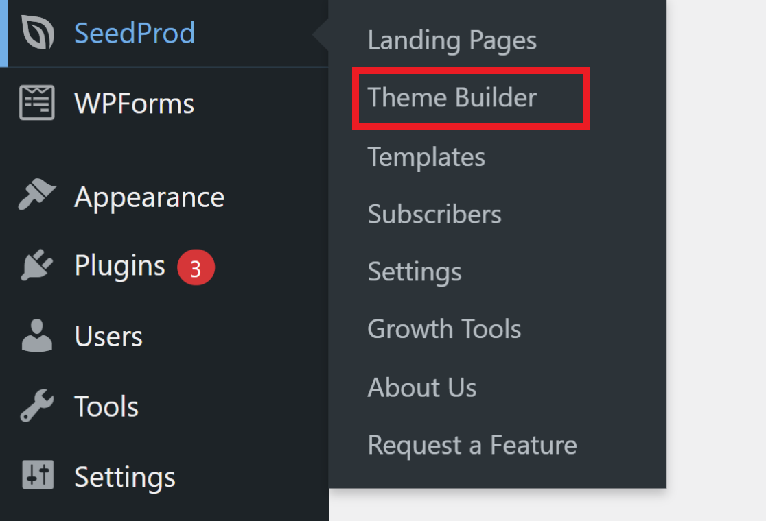 Theme-Builder-Menü