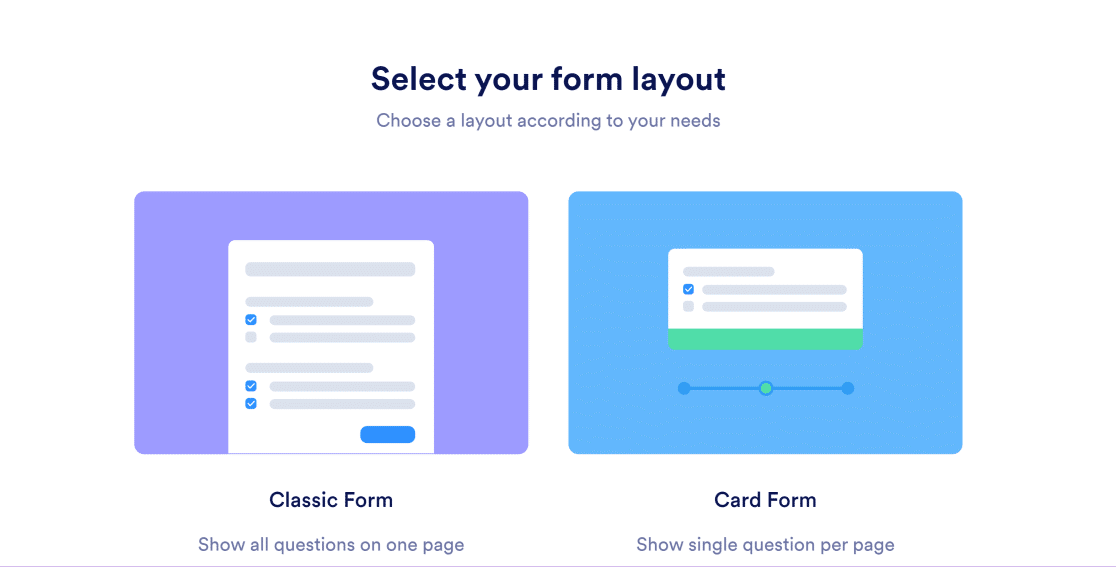 Jotform 佈局選項